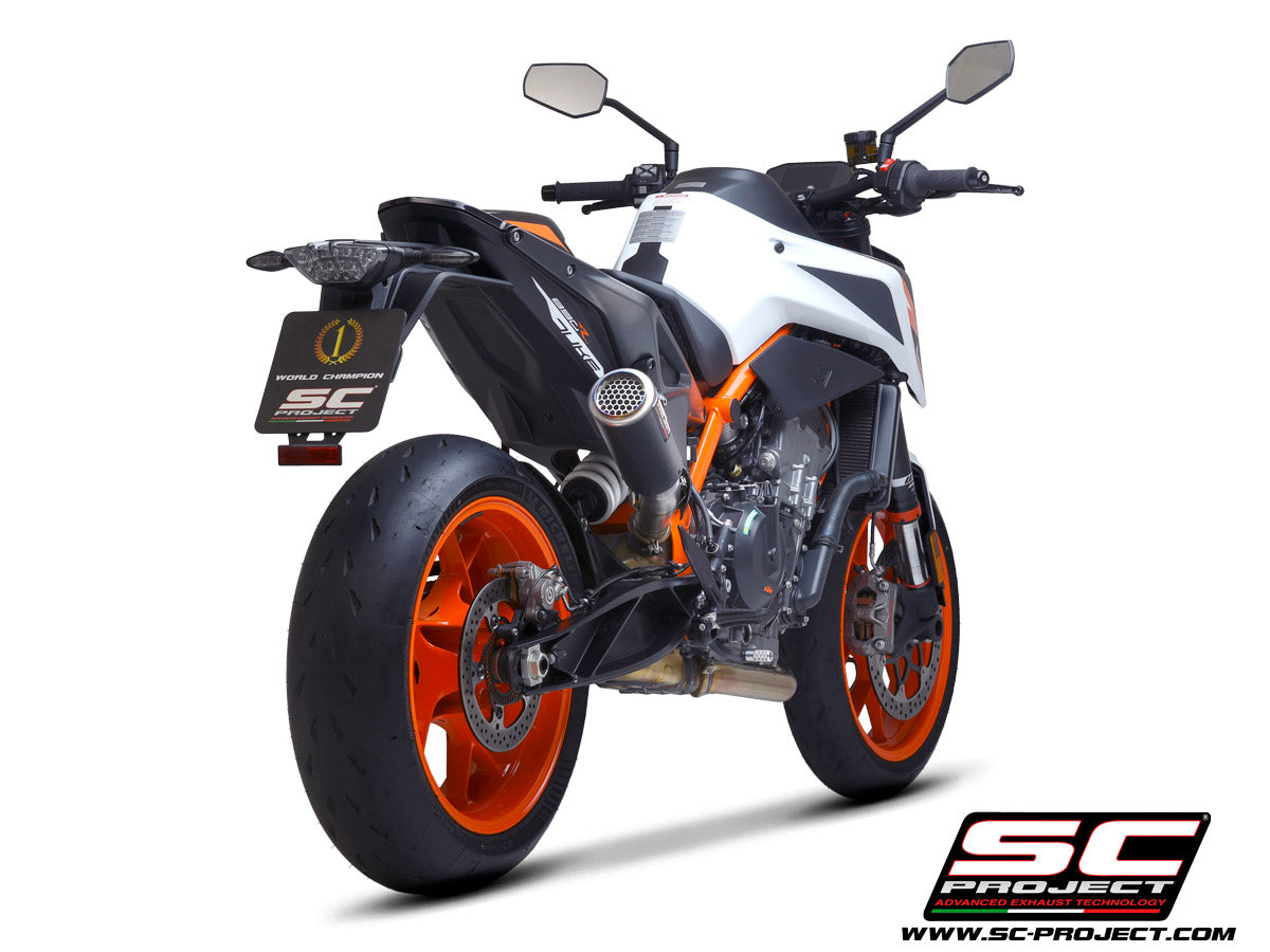 Picture of CR-T M2 carbon fibre exhaust, with stoneguard grid