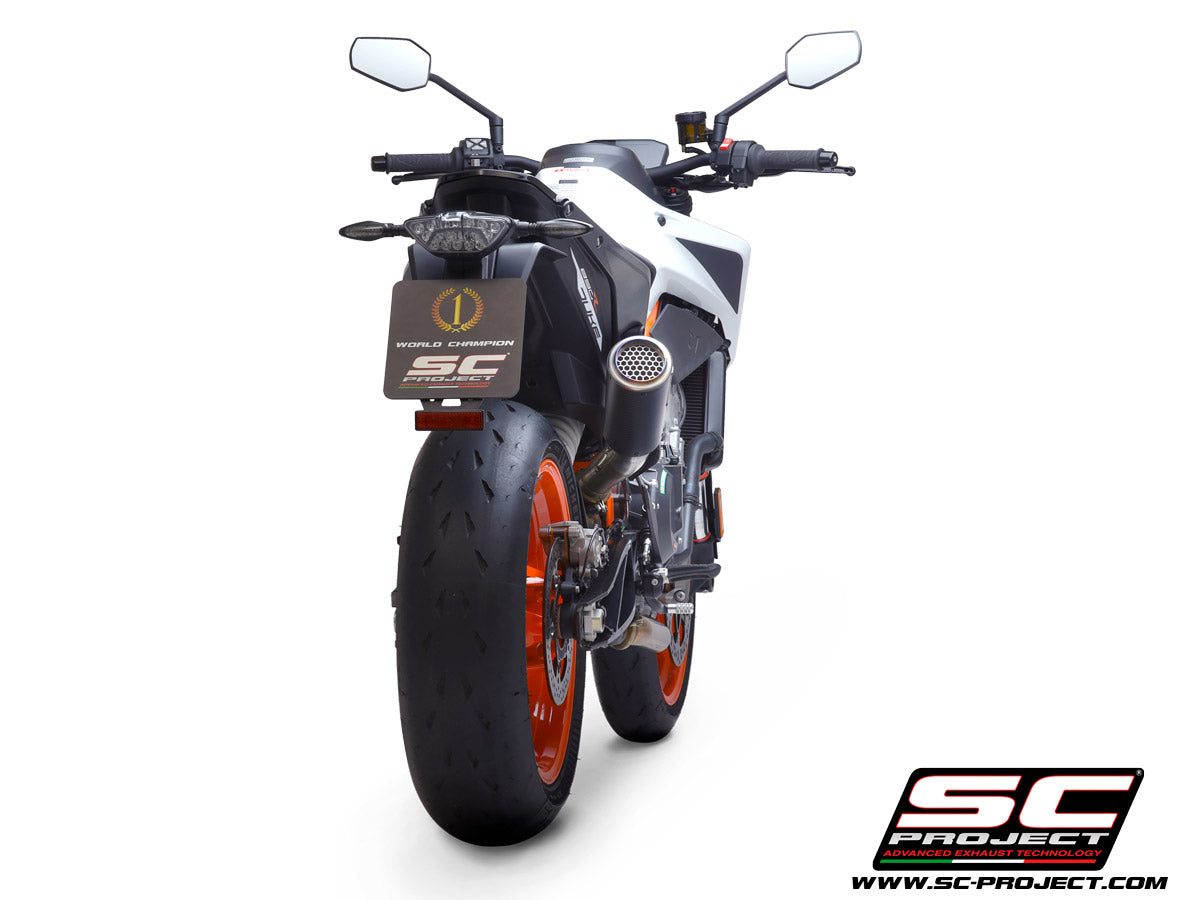 Picture of CR-T M2 carbon fibre exhaust, with stoneguard grid