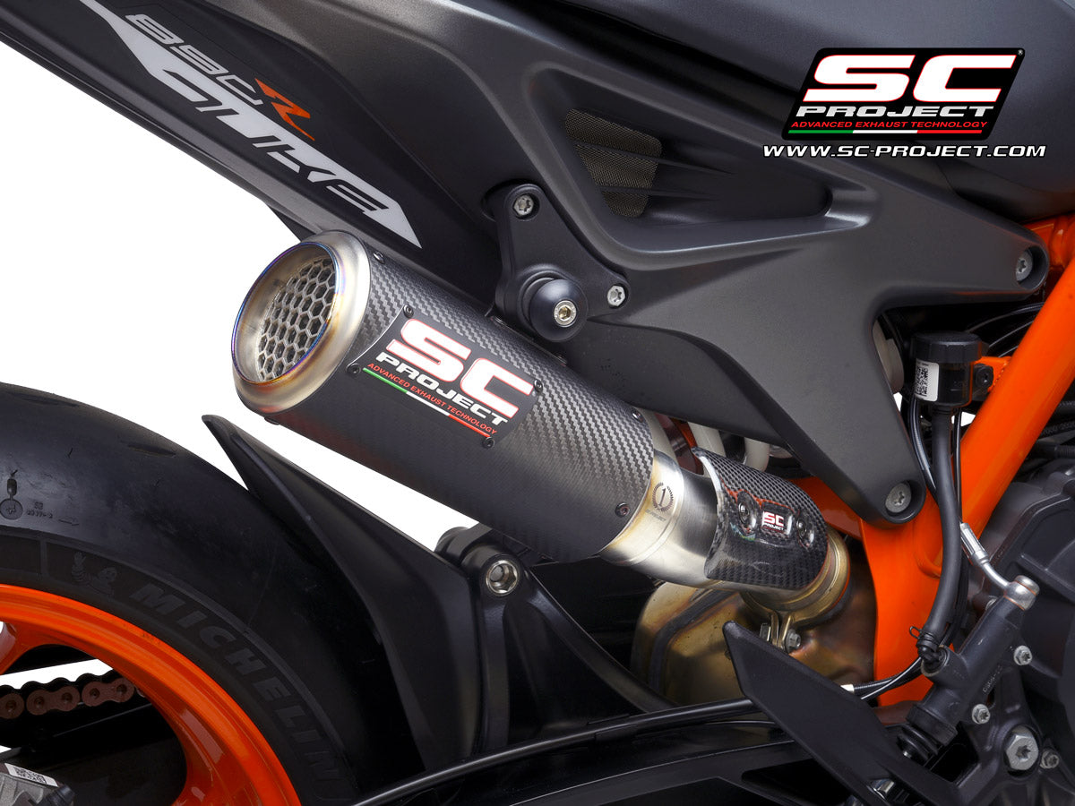 Picture of CR-T M2 carbon fibre exhaust, with stoneguard grid