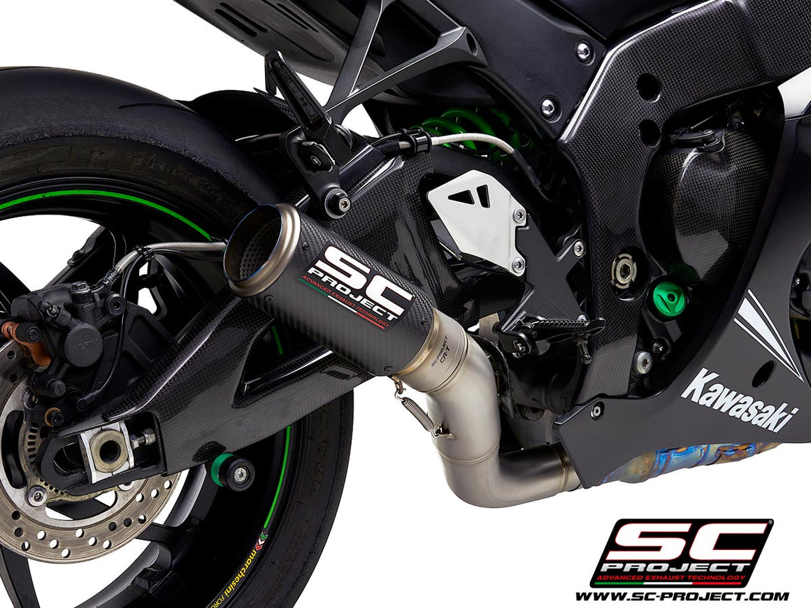 Picture of CR-T carbon fibre exhaust, with de-cat link pipe