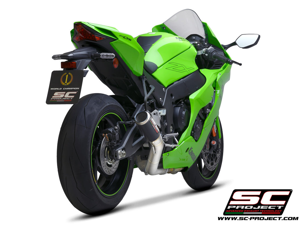 Picture of CR-T carbon fibre exhaust, with de-cat link pipe