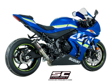 Picture of CR-T carbon fibre exhaust, with stoneguard grid