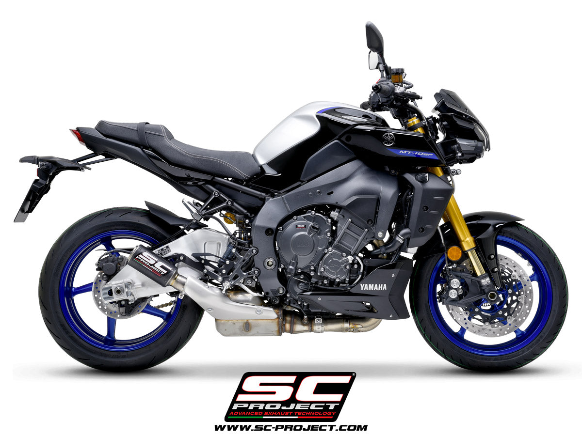 Picture of CR-T carbon fibre exhaust, with stoneguard grid