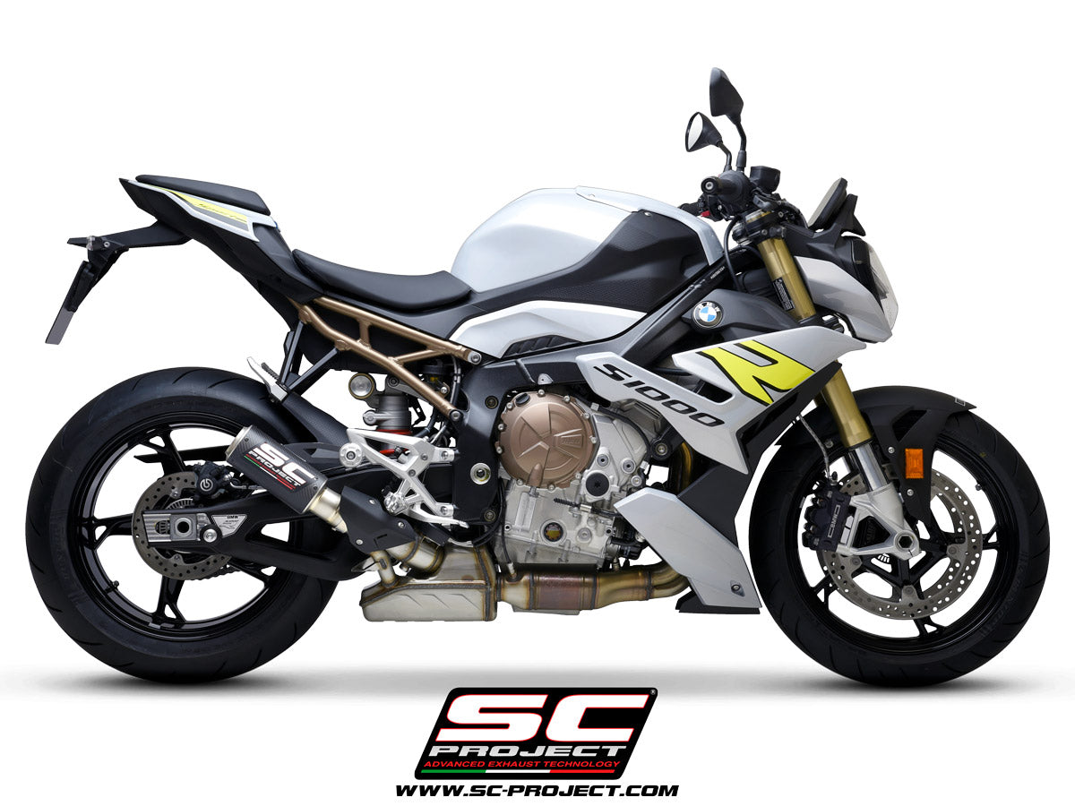 Picture of CR-T carbon fibre exhaust, with stoneguard grid