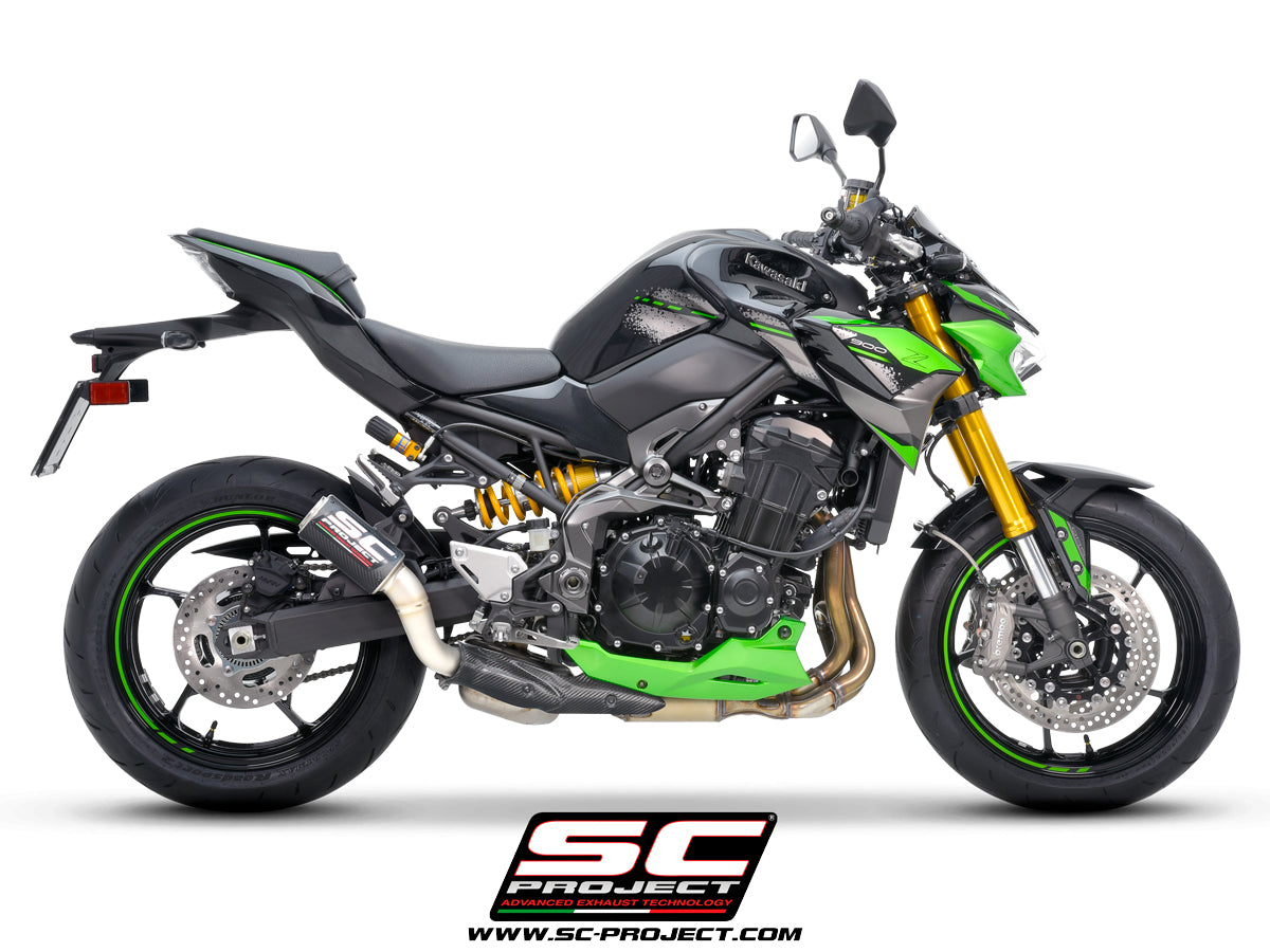 Picture of CR-T carbon fibre exhaust, with stoneguard grid
