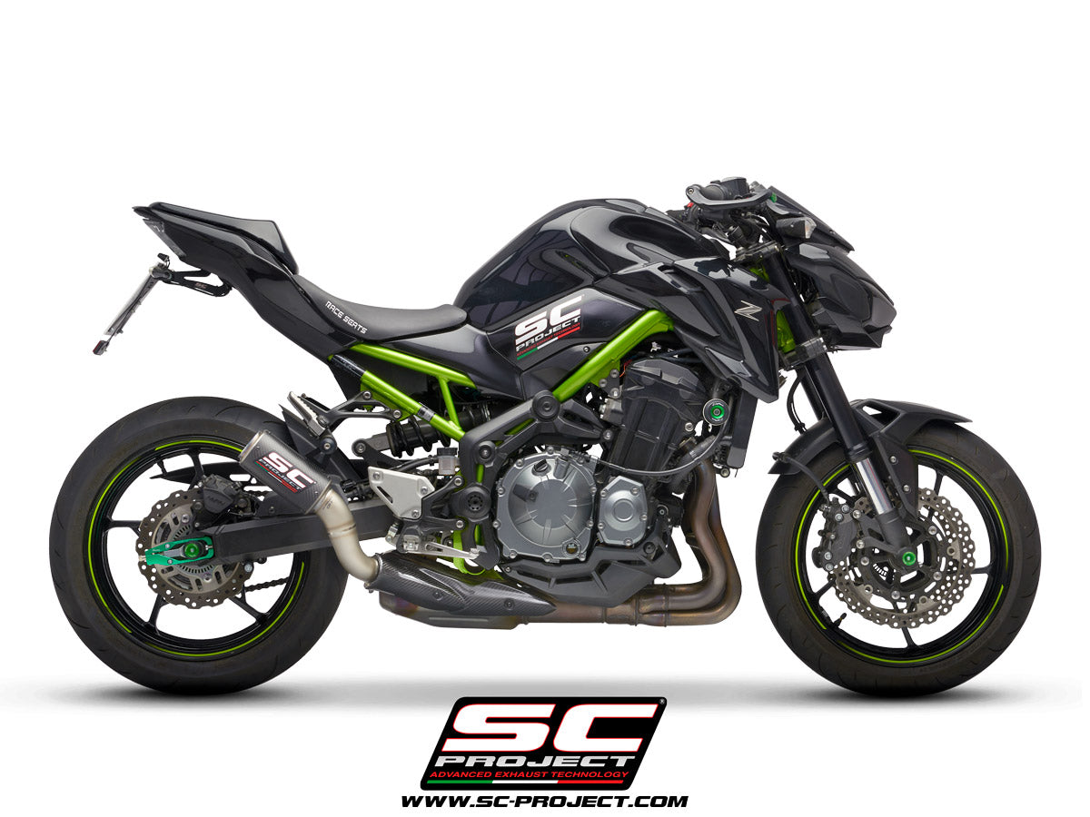 Picture of CR-T carbon fibre exhaust, with stoneguard grid