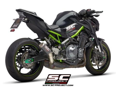 Picture of CR-T carbon fibre exhaust, with stoneguard grid