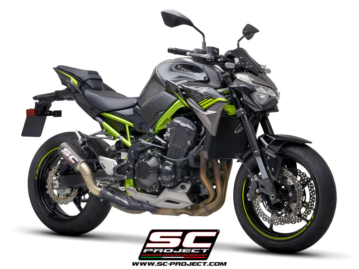Picture of CR-T carbon fibre exhaust, with stoneguard grid