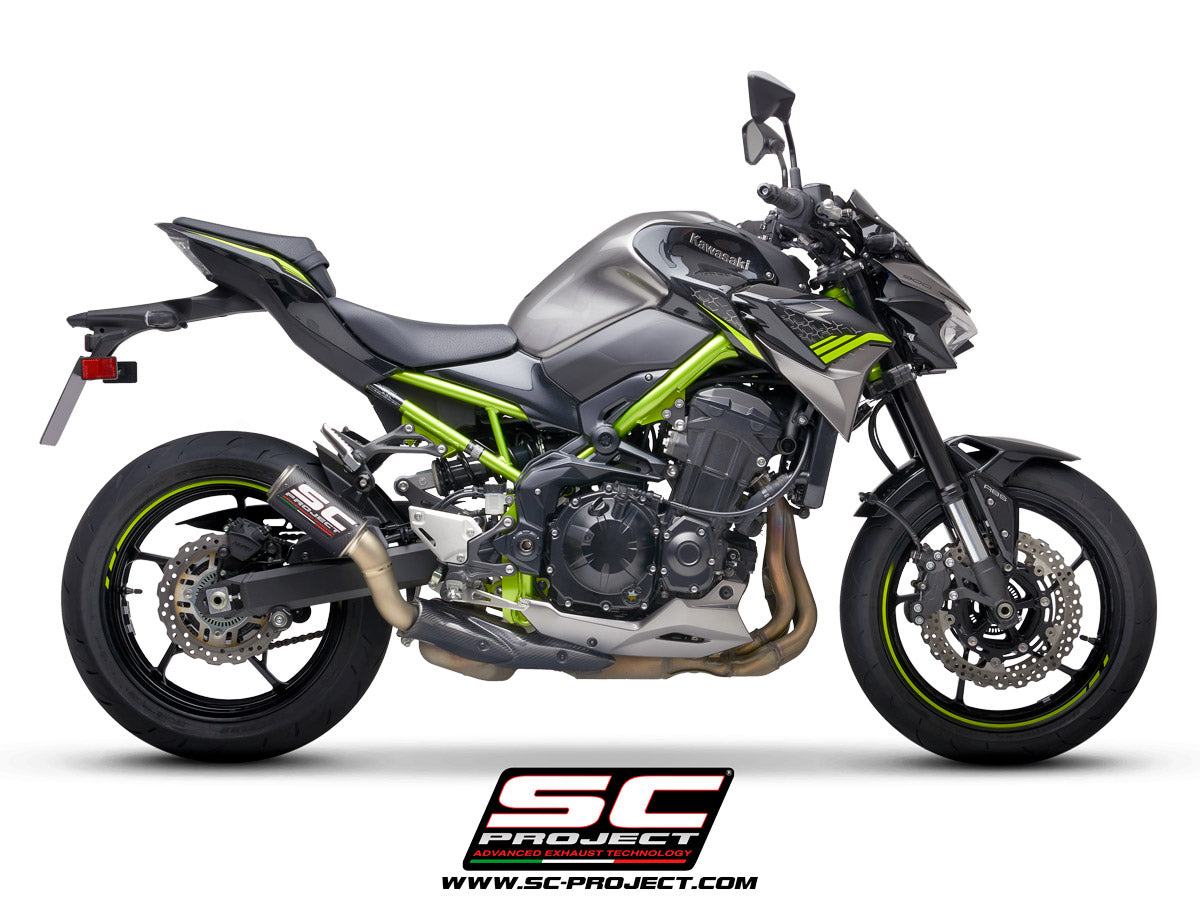 Picture of CR-T carbon fibre exhaust, with stoneguard grid