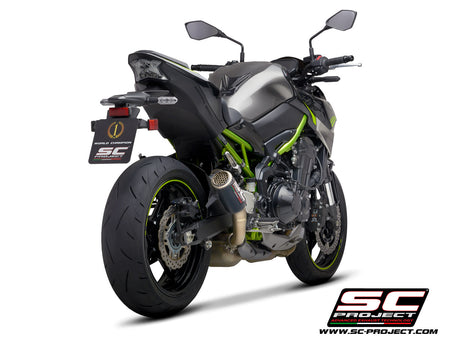 Picture of CR-T carbon fibre exhaust, with stoneguard grid