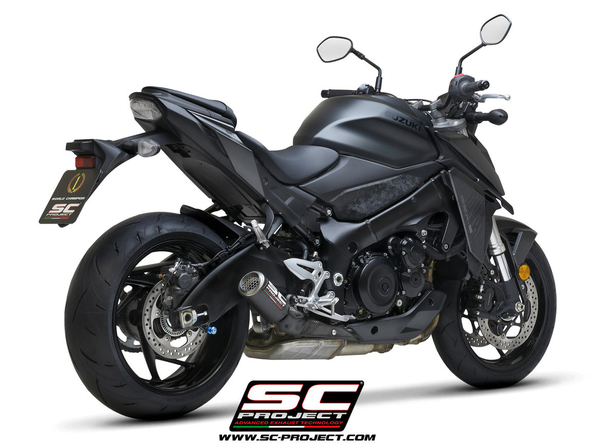 Picture of CR-T carbon fibre exhaust, with stoneguard grid