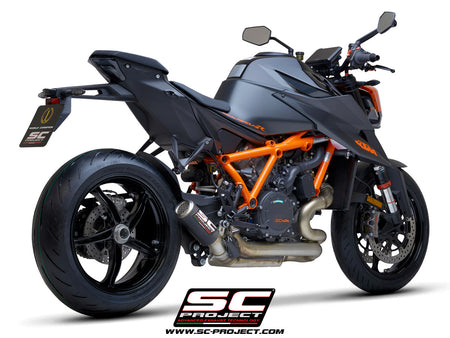 Picture of CR-T carbon fibre exhaust, with stoneguard grid