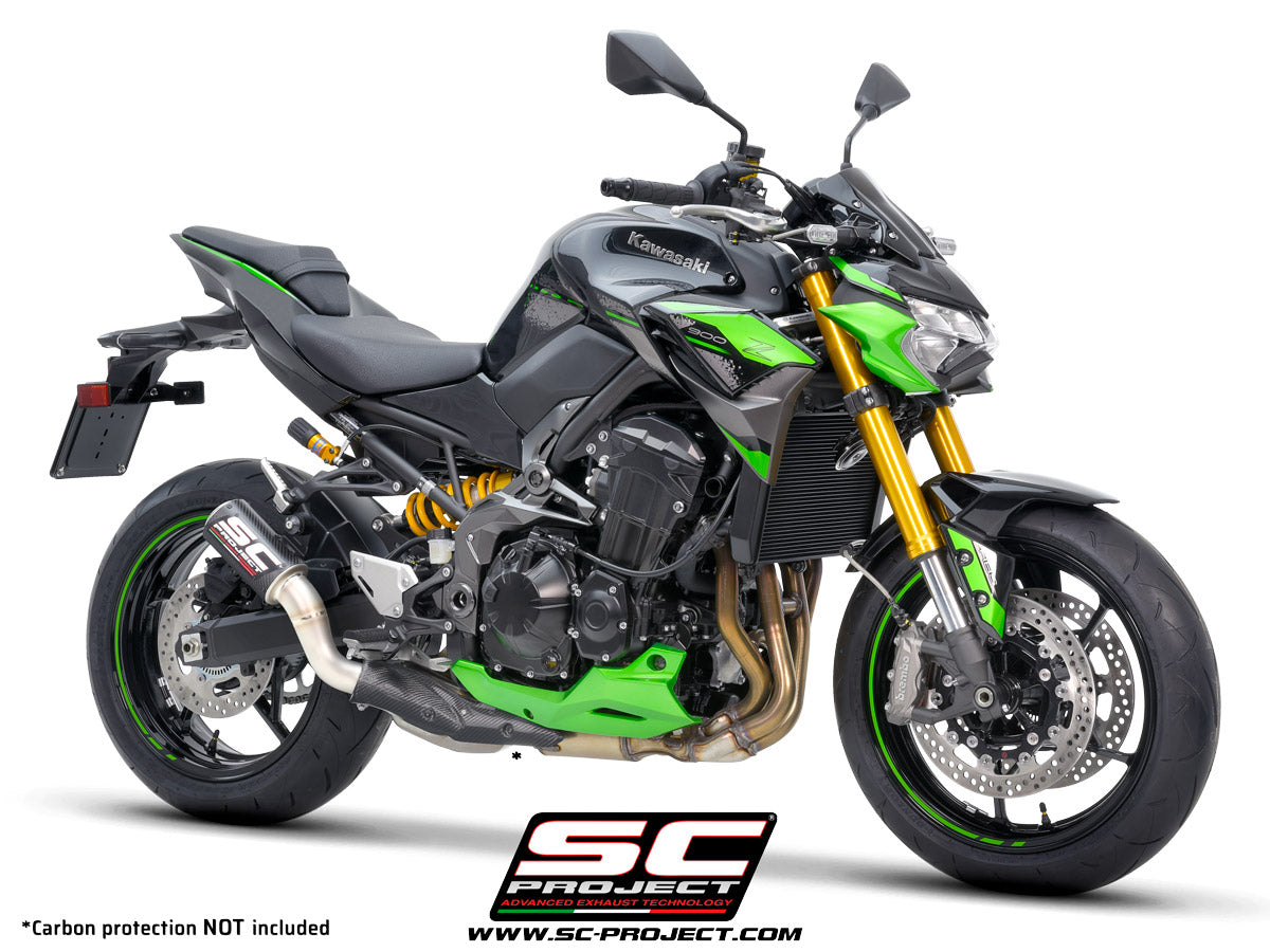 Picture of CR-T carbon fibre exhaust, with stoneguard grid (WITHOUT carbon fibre heat protection)