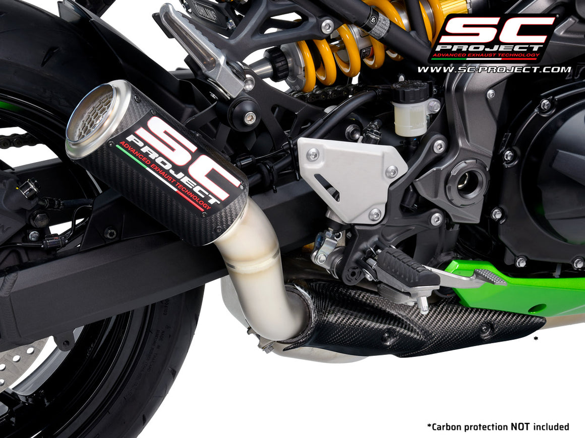 Picture of CR-T carbon fibre exhaust, with stoneguard grid (WITHOUT carbon fibre heat protection)