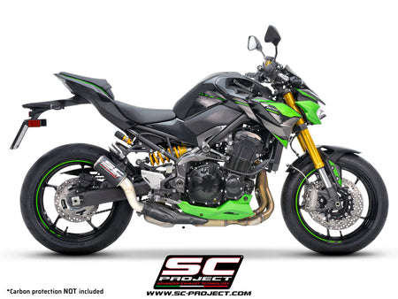 Picture of CR-T carbon fibre exhaust, with stoneguard grid (WITHOUT carbon fibre heat protection)