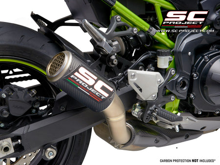 Picture of CR-T carbon fibre exhaust, with stoneguard grid (WITHOUT carbon fibre heat protection)