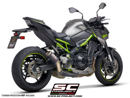 Picture of CR-T carbon fibre exhaust, with stoneguard grid (WITHOUT carbon fibre heat protection)