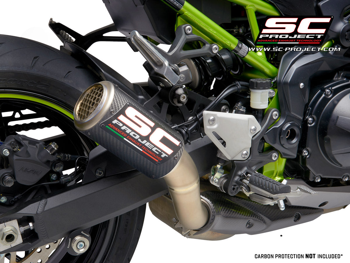 Picture of CR-T carbon fibre exhaust, with stoneguard grid (WITHOUT carbon fibre heat protection)