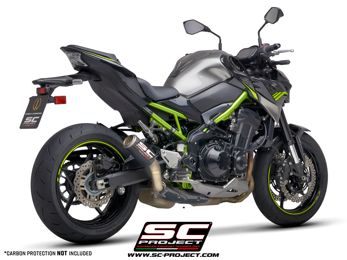 Picture of CR-T carbon fibre exhaust, with stoneguard grid (WITHOUT carbon fibre heat protection)