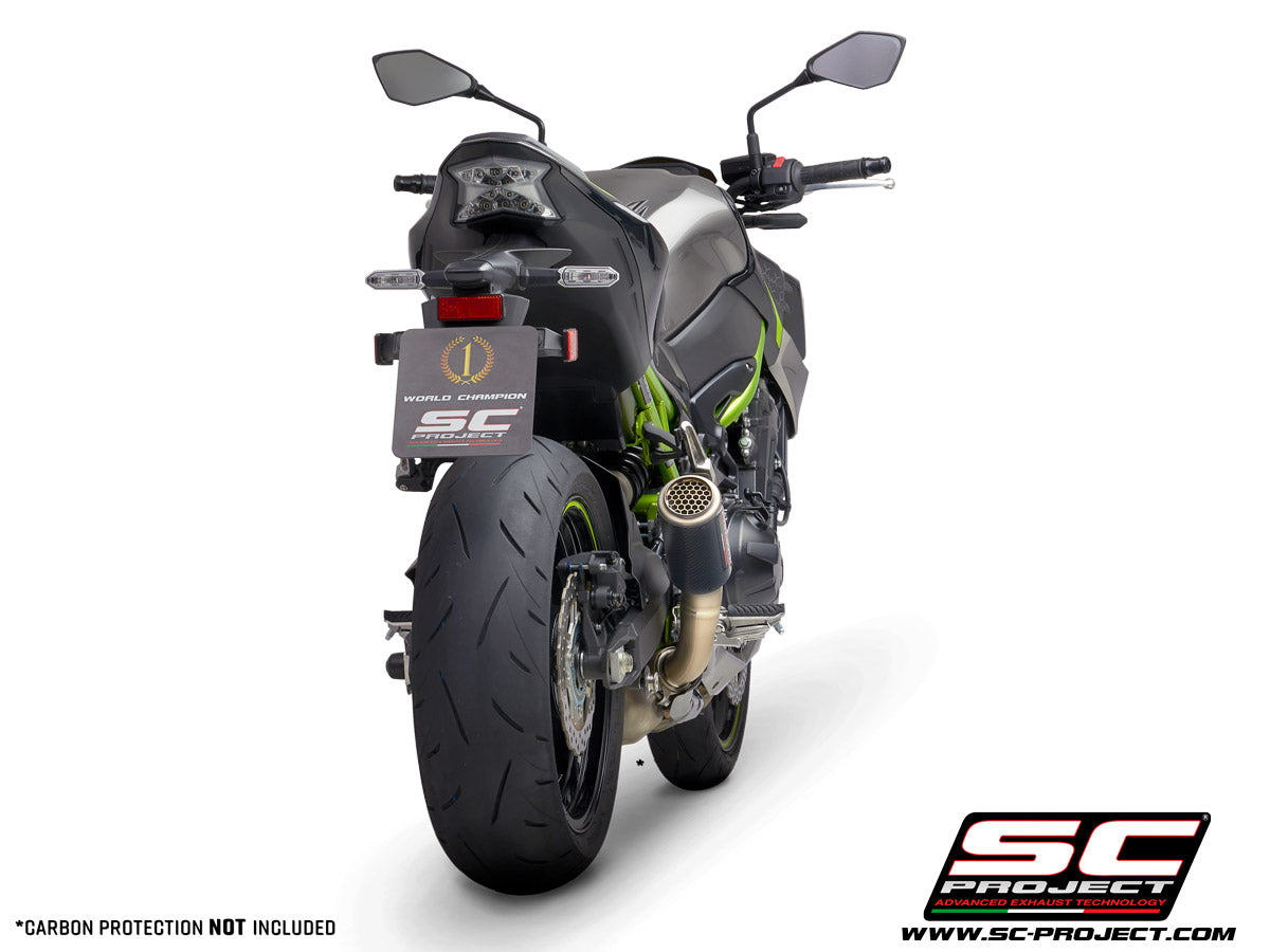 Picture of CR-T carbon fibre exhaust, with stoneguard grid (WITHOUT carbon fibre heat protection)