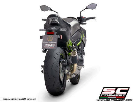 Picture of CR-T carbon fibre exhaust, with stoneguard grid (WITHOUT carbon fibre heat protection)