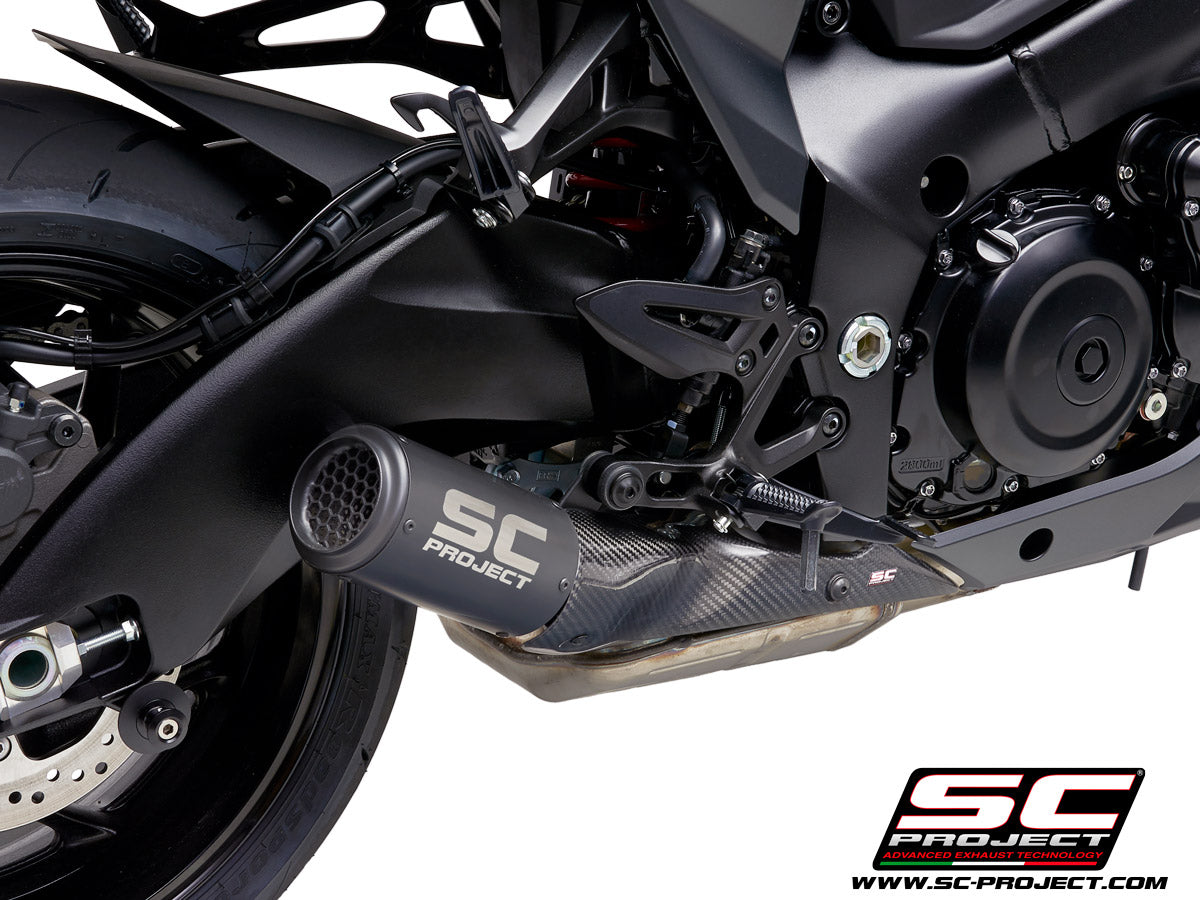 Picture of CR-T titanium exhaust, matt black, with stoneguard grid
