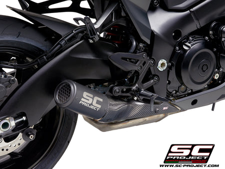 Picture of CR-T titanium exhaust, matt black, with stoneguard grid