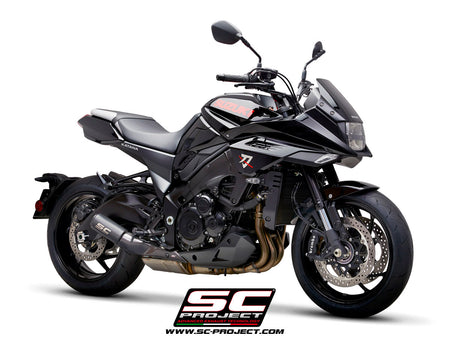 Picture of CR-T titanium exhaust, matt black, with stoneguard grid