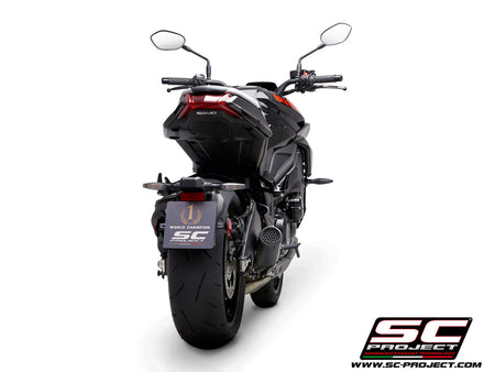 Picture of CR-T titanium exhaust, matt black, with stoneguard grid