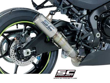Picture of CR-T titanium exhaust, with stoneguard grid