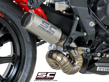 Picture of CR-T titanium exhaust, with welded sector link pipe