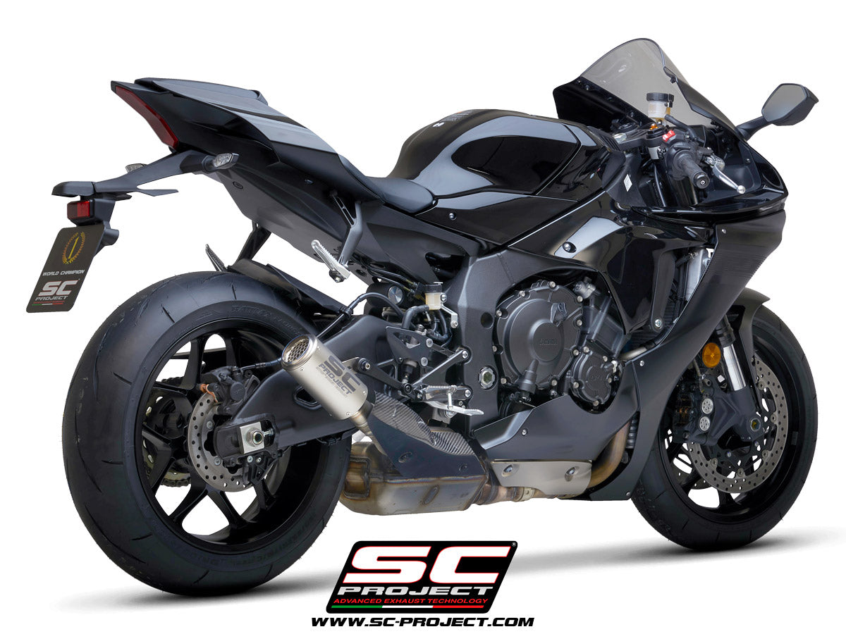 Picture of CR-T titanium exhaust, with stoneguard grid