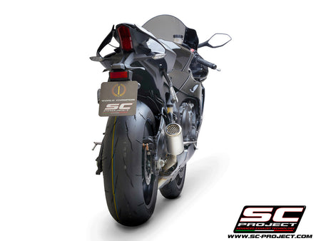 Picture of CR-T titanium exhaust, with stoneguard grid