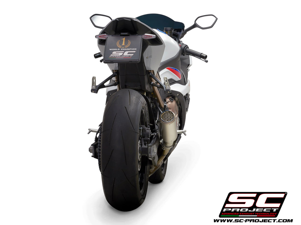 Picture of CR-T titanium exhaust, with stoneguard grid