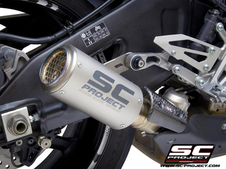 Picture of CR-T titanium exhaust, with stoneguard grid