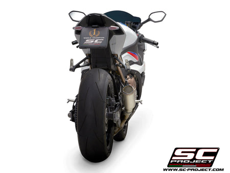 Picture of CR-T titanium exhaust, with stoneguard grid