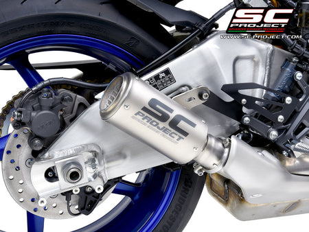 Picture of CR-T titanium exhaust, with stoneguard grid
