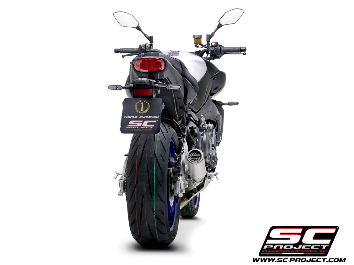 Picture of CR-T titanium exhaust, with stoneguard grid