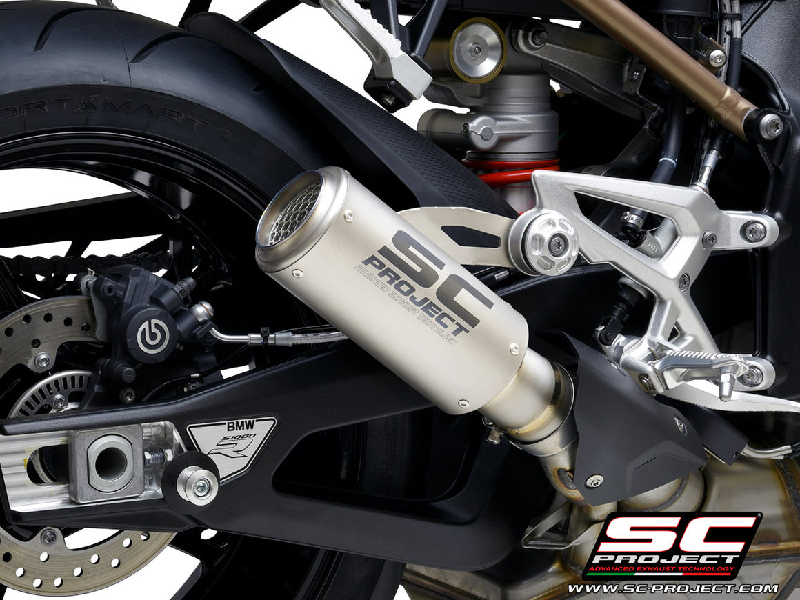 Picture of CR-T titanium exhaust, with stoneguard grid