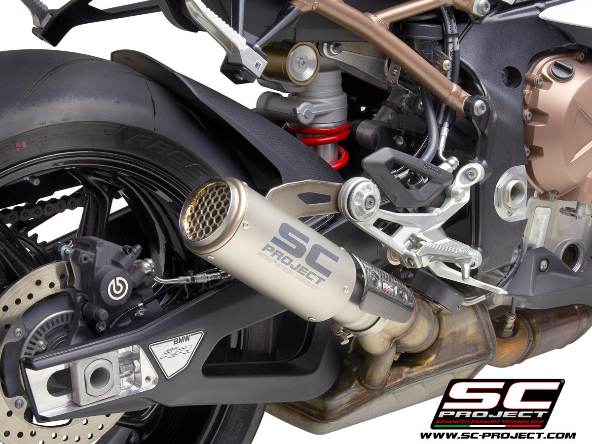 Picture of CR-T titanium exhaust, with stoneguard grid