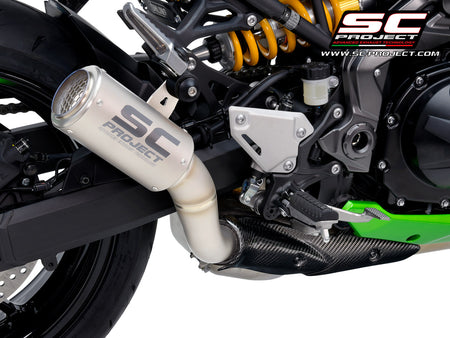 Picture of CR-T titanium exhaust, with stoneguard grid