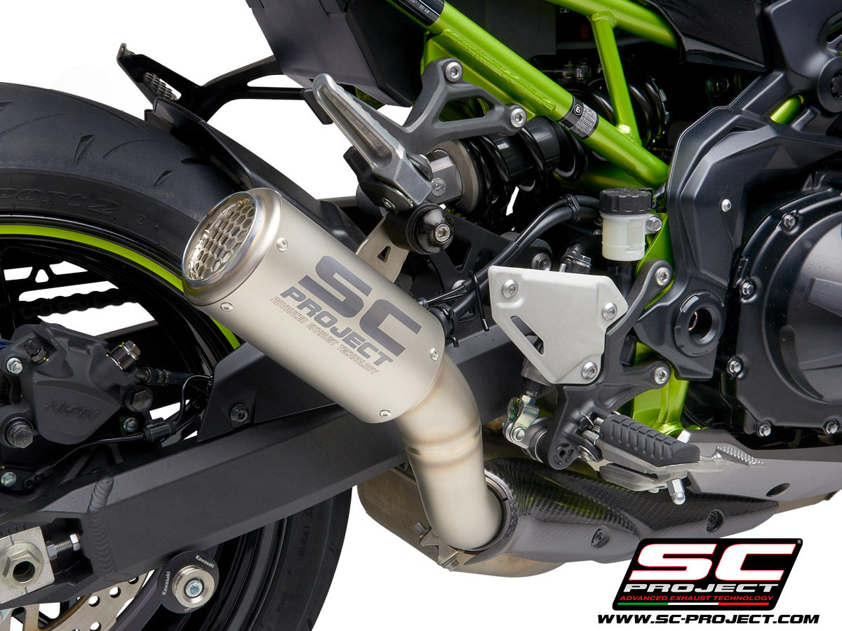 Picture of CR-T titanium exhaust, with stoneguard grid