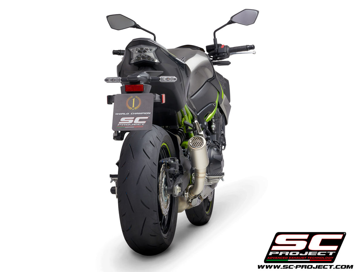 Picture of CR-T titanium exhaust, with stoneguard grid