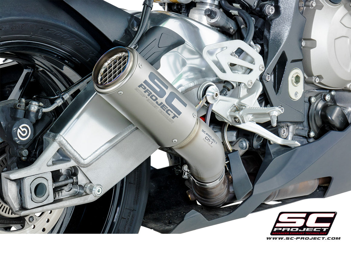Picture of CR-T titanium exhaust, with stoneguard grid