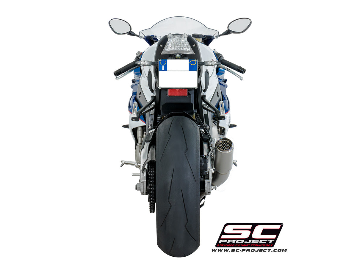 Picture of CR-T titanium exhaust, with stoneguard grid