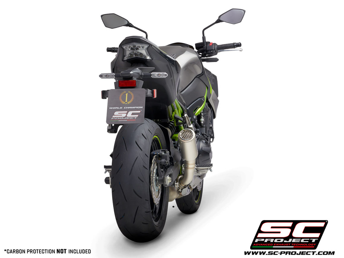 Picture of CR-T titanium exhaust, with stoneguard grid (WITHOUT carbon fibre heat protection)