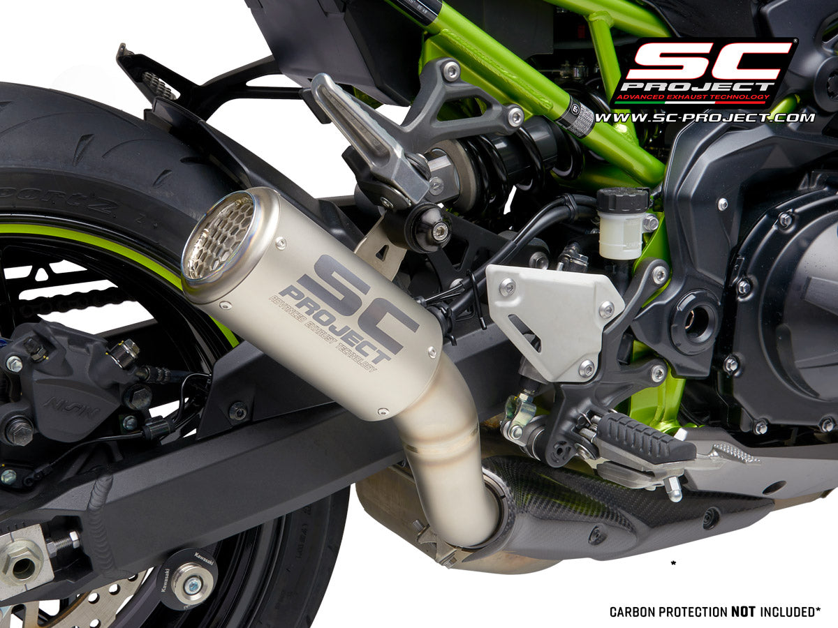 Picture of CR-T titanium exhaust, with stoneguard grid (WITHOUT carbon fibre heat protection)