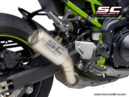 Picture of CR-T titanium exhaust, with stoneguard grid (WITHOUT carbon fibre heat protection)