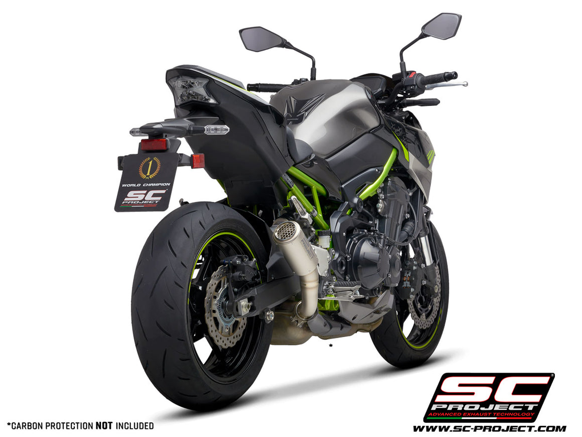 Picture of CR-T titanium exhaust, with stoneguard grid (WITHOUT carbon fibre heat protection)