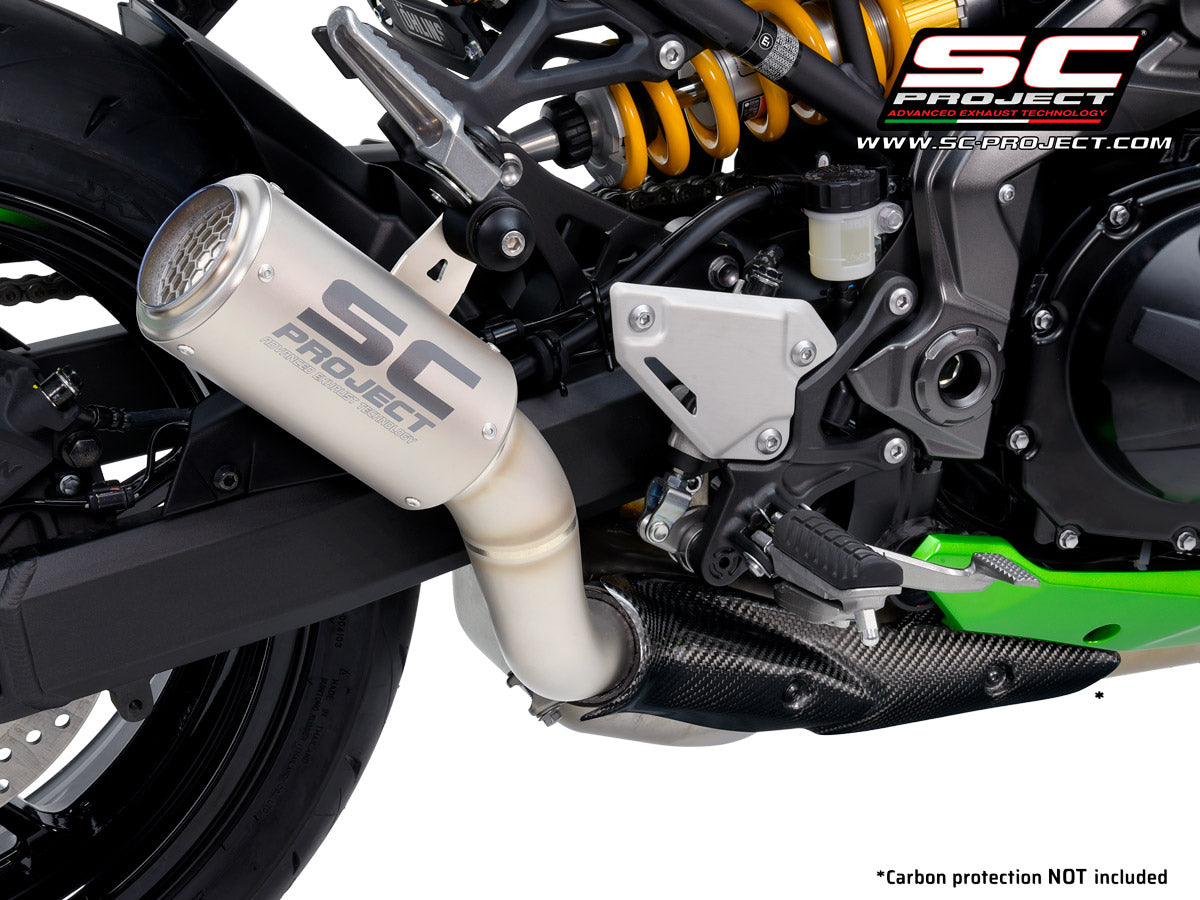 Picture of CR-T titanium exhaust, with stoneguard grid (WITHOUT carbon fibre heat protection)